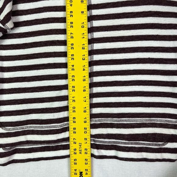Madewell Sweater Top Womens Small Maroon Stripes Slub - Picture 11 of 15